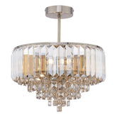 Laura Ashley Vienna 3 Light Flush Crystal Antique Brass Champagne